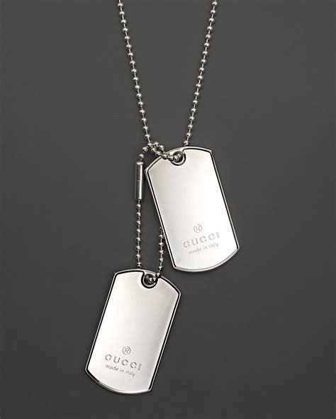 gucci sterling silver dog tags